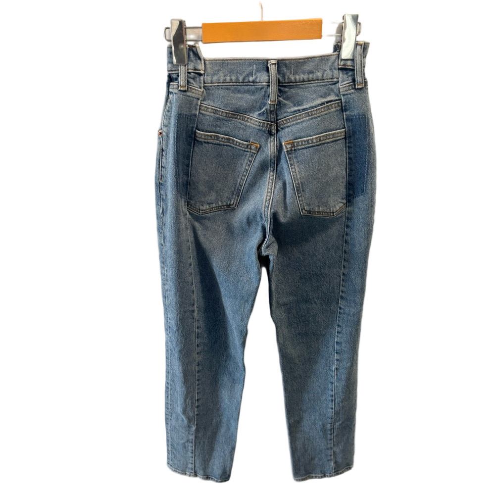 Abercrombie Curve Love 26|2s - 90s Straight Ultra High Rise Jean Vertical Splice - Picture 6 of 13